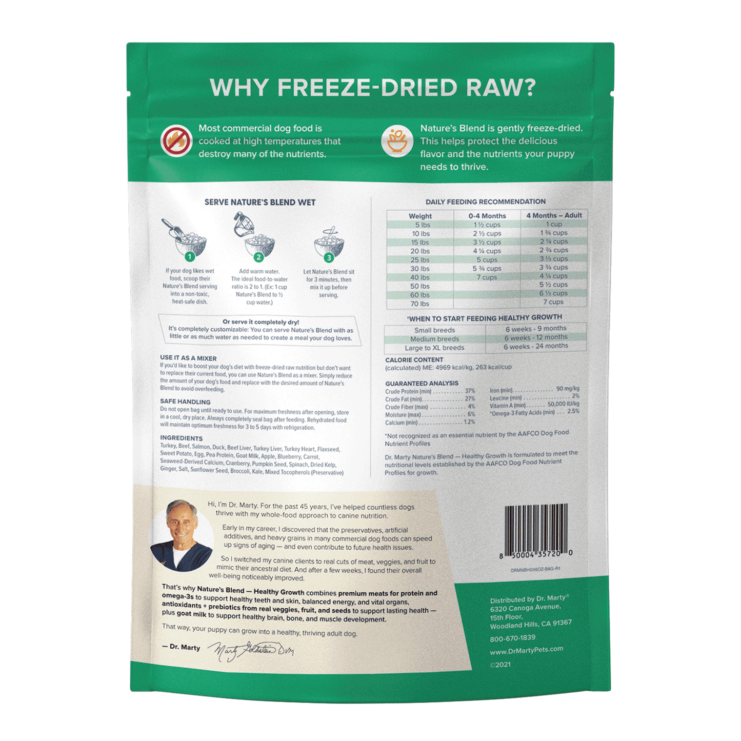 Dr. Marty Nature's Blend Healthy Growth Freeze-Dried Puppy Dog Food
