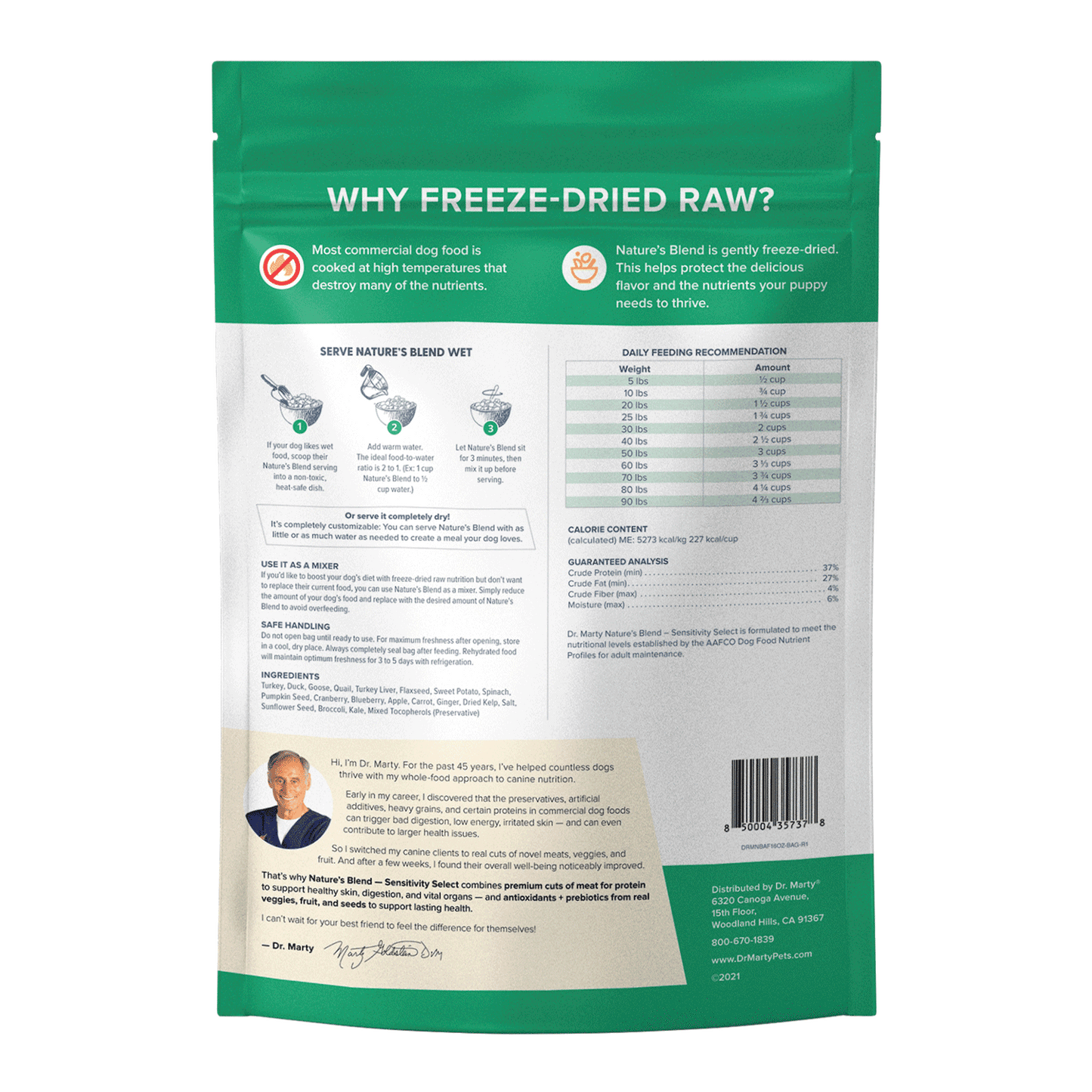 Dr. Marty Nature's Blend Sensitivity Select Freeze-Dried Dog Food