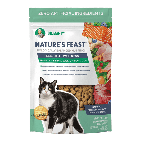 Dr. Marty Nature's Feast Essential Wellness Poultry, Beef & Salmon Formula Freeze-Dried Cat Food