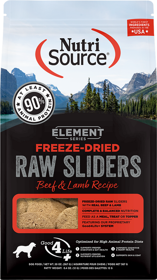 NutriSource Element Freeze-Dried Sliders Beef & Lamb Recipe Dog Food