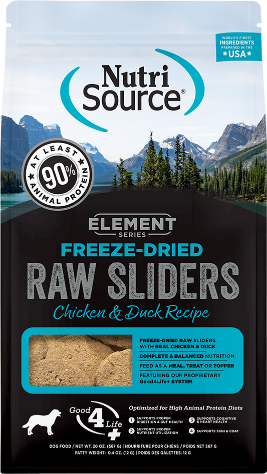 NutriSource Element Freeze-Dried Sliders Chicken & Duck Recipe Dog Food
