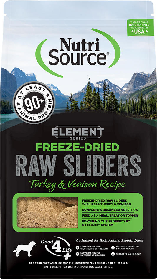 NutriSource Element Freeze-Dried Sliders Turkey & Venison Recipe Dog Food